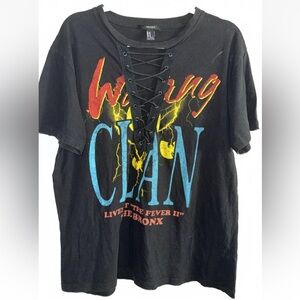 Wu tang Black Graphic Lace-Up T-Shirt women’s medium